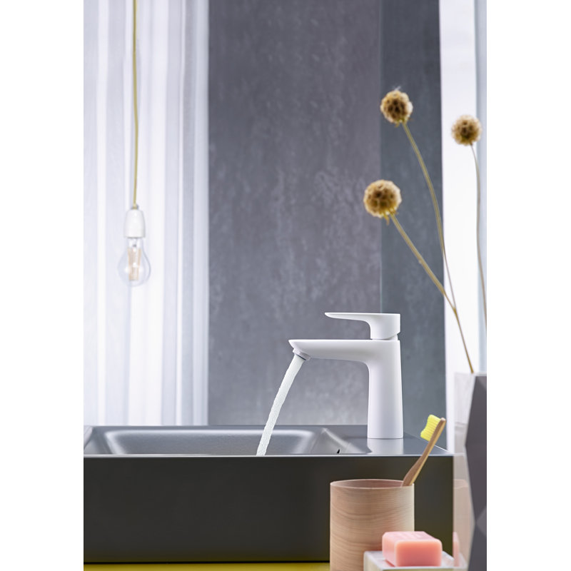Talis E Single-Hole Faucet 110 with Drain Assembly, 1.2 GPM, Matte White