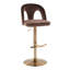 Tabourets de bar réglables Caden avec repose-pieds arrondi en T-113645511-113645509