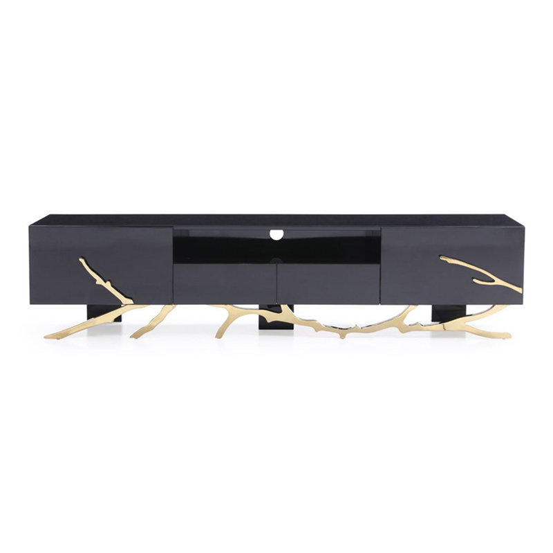 Legend TV Stand for TV, Black, 87'' W X 19'' D X 19'' H