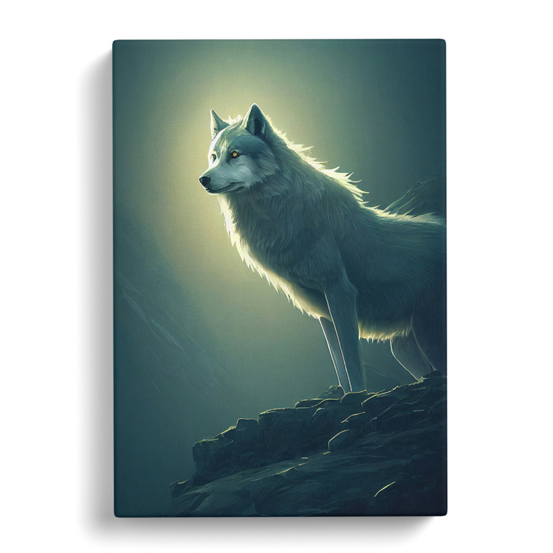 Wolf Upon The Rock - Wrapped Canvas, 50cm H x 35cm W x 3cm D