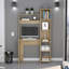6-Shelf Writing Desk With Built-In Bookcase-764877346