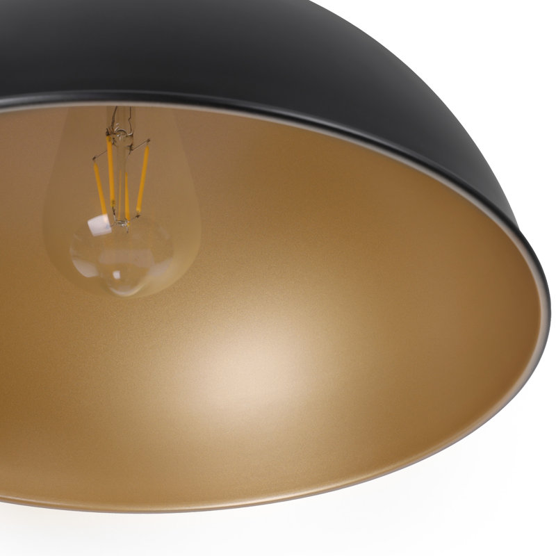 Lysander 1 - Light 13" Single Dome Kitchen Island Pendant Light, Matte Black, 53" H x 13" W x 13" D