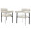 Ensemble de 2 chaises de cuisine en tissu avec accoudoirs, fauteuil rembourré et structure en métal