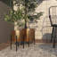 Ensemble de 2 pots de fleurs en métal à découpes pour l'intérieur et l'extérieur