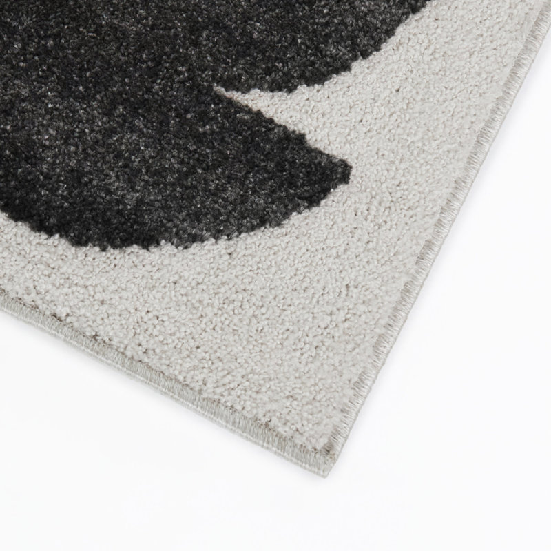 Lucio Charcoal Organic Half Moons Area Rug, Charcoal, 5'3" x 7'