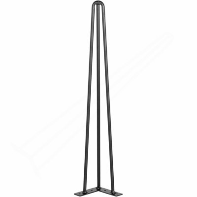 Hairpin Table Legs 28" Black Set of 4 Desk Legs 880lbs Load Capacity (Each 220lbs) Hairpin Desk Legs 3 Rods for Bench Desk Dining End Table Chairs Carbon Steel DIY Heavy Duty Furniture Legs
