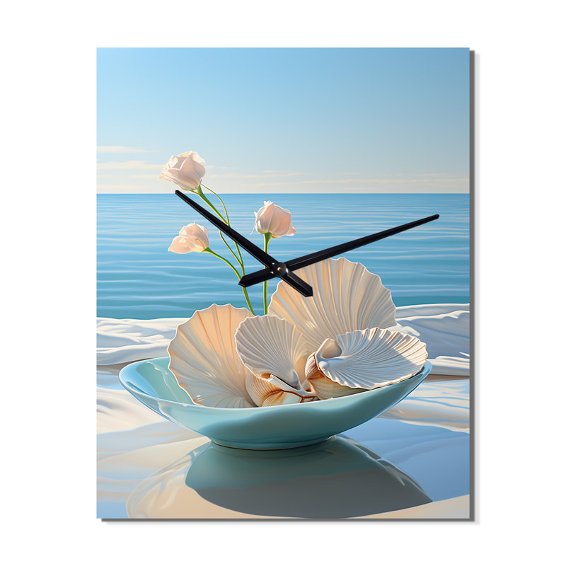 Horloge murale Jerrelle - Abstract Botanicals, Très grand