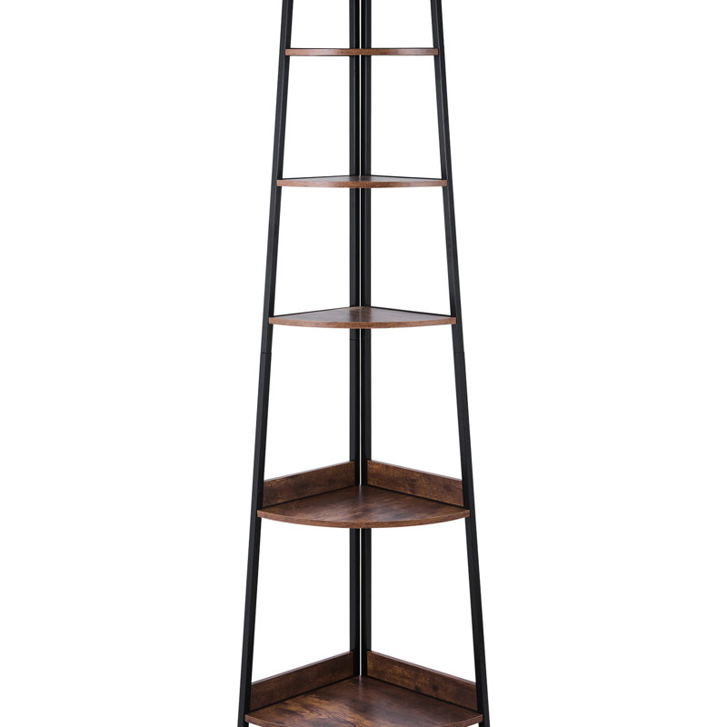 Grande tablette d'angle avec forme pour le rangement de divers articles - Rayures, usures et matériaux Bibliothèque 5 pour ranger efficacement les œuvres d'art, les écouteurs, le cadre en métal pour petites plantes