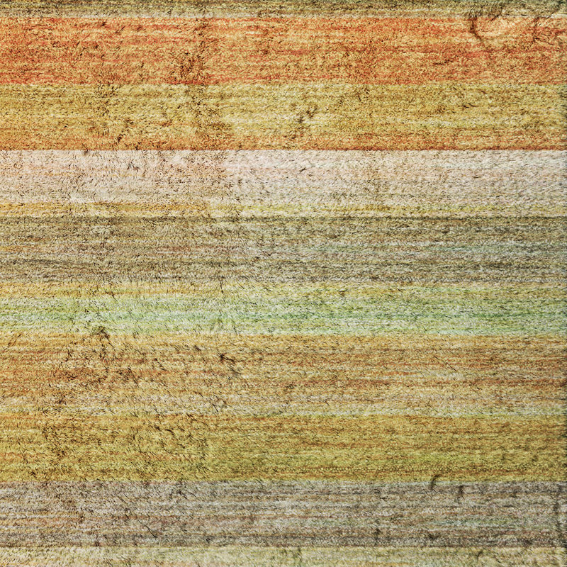 Premium Machine Washable Dream Shag ADS535 Striped Rug, Aloe, 5' x 7'6"