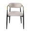 Ensemble de 2 chaises d'appoint en lin beige et finition noire