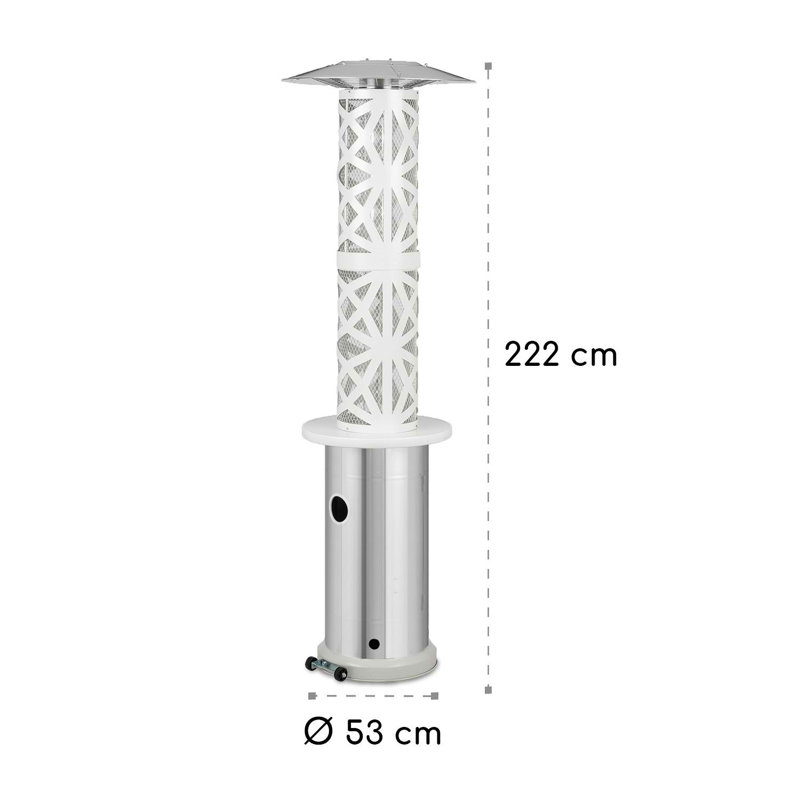 Stainless Steel Propane Standing Patio Heater, Silver