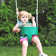 Creative Playthings Vinyl 11'' Green Bucket Swing with Chains