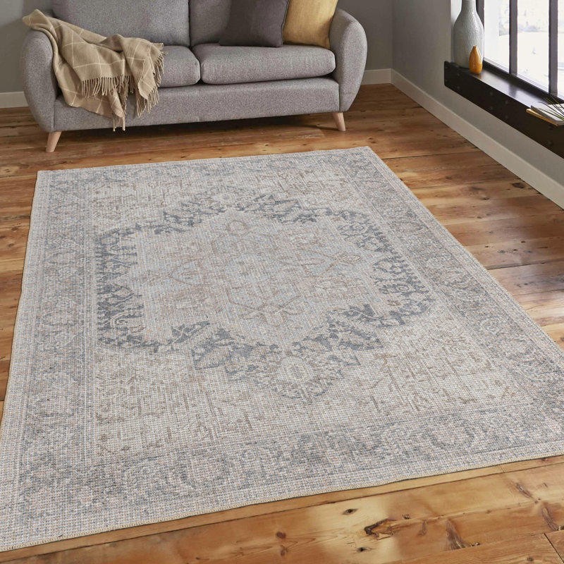 Tapis rectangulaire en coton Latronya, Rectangle 5 pi x 7 pi 6 po