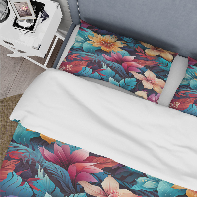 Tropical Mirage Vii Tropical Pattern - Ensemble de housse de couette tropical