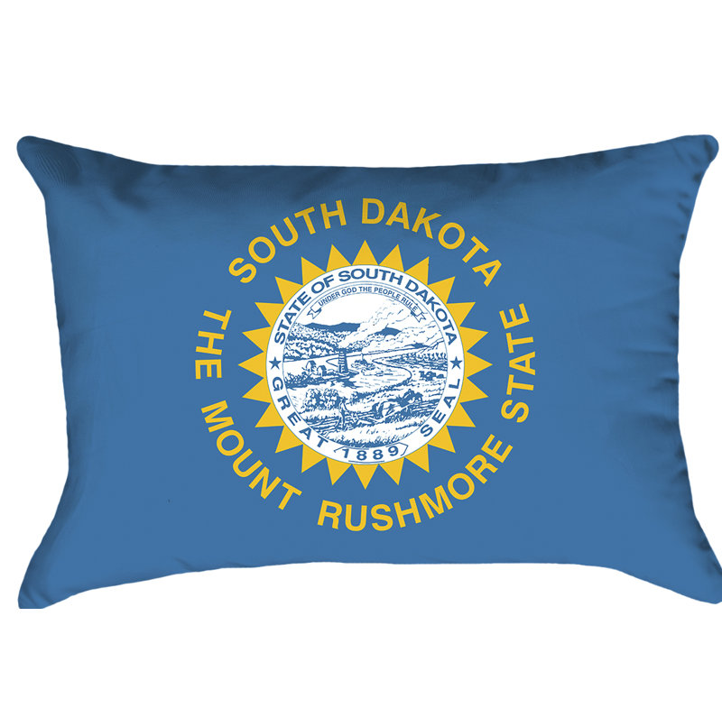 Drapeau south dakota, Housse de coussin, Pas de bourre, Similisuède - Fermeture à glissière dissimulée
