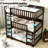 Modern Rubber Wood Twin Over Twin Over Twin Triple Bunk Bed - Detachable Design With Ladders & Full Guardrails, Astm F1427 Certified, Space-saving Furniture For 3 Kids/teens-1021824879