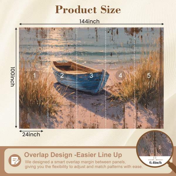Red Barrel Studio Rustic Peel and Stick Wallpaper Vintage Seaside ...