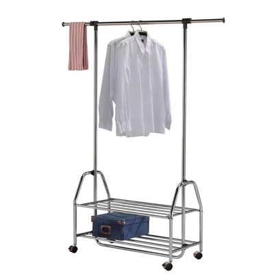Barre à vêtements extensible en métal chromé