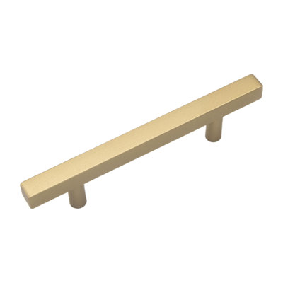 Heritage Designs Quad Bar Pull - 5-1/16" Center to Center Cabinet Pull Brushed Brass - Contemporary Hardware for Drawers & Cabinets