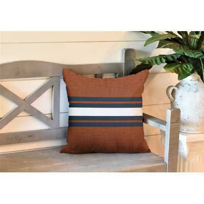Striped Outdoor Reversible Throw Pillow