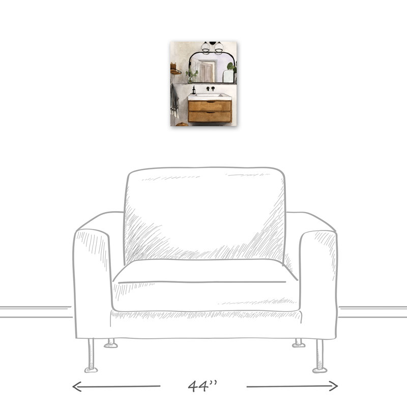Salle de bain moderne sur toile, H 14 po x l 11 po x P 1,25 po