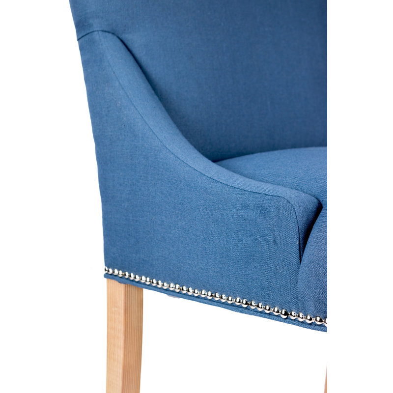 Anaisia 19'' H Upholstered Parsons Chair, Natural, Denim