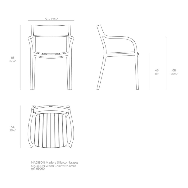 Madison Wood Chair, White