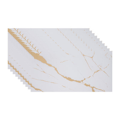 10Pcs Self-Adhesive Marble Pattern Wall Tile Stickers