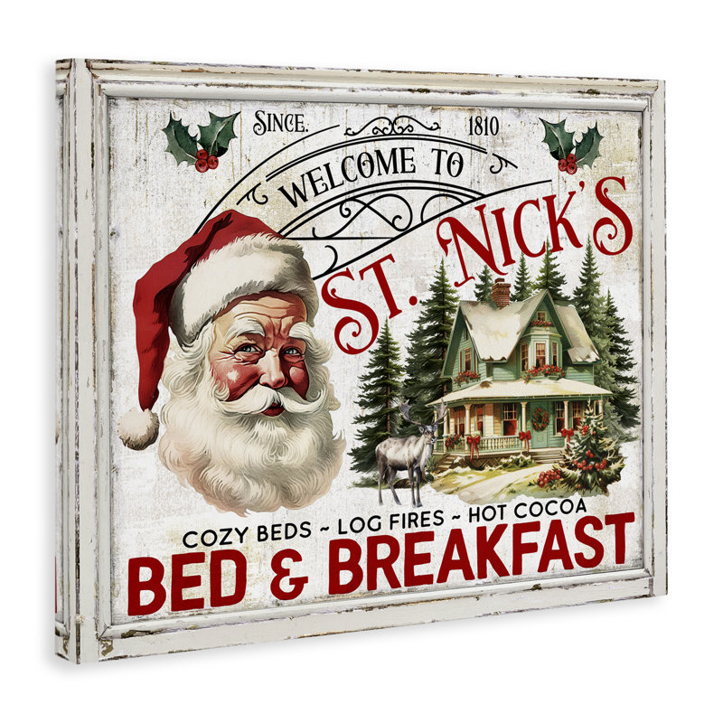 Art mural sur toile St Nick's Bed & Breakfast par Creatif Belle, H 30 po x l 30 po