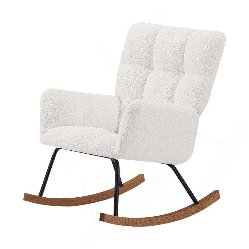 Chaise berçante rembourrée avec dossier haut Comfy