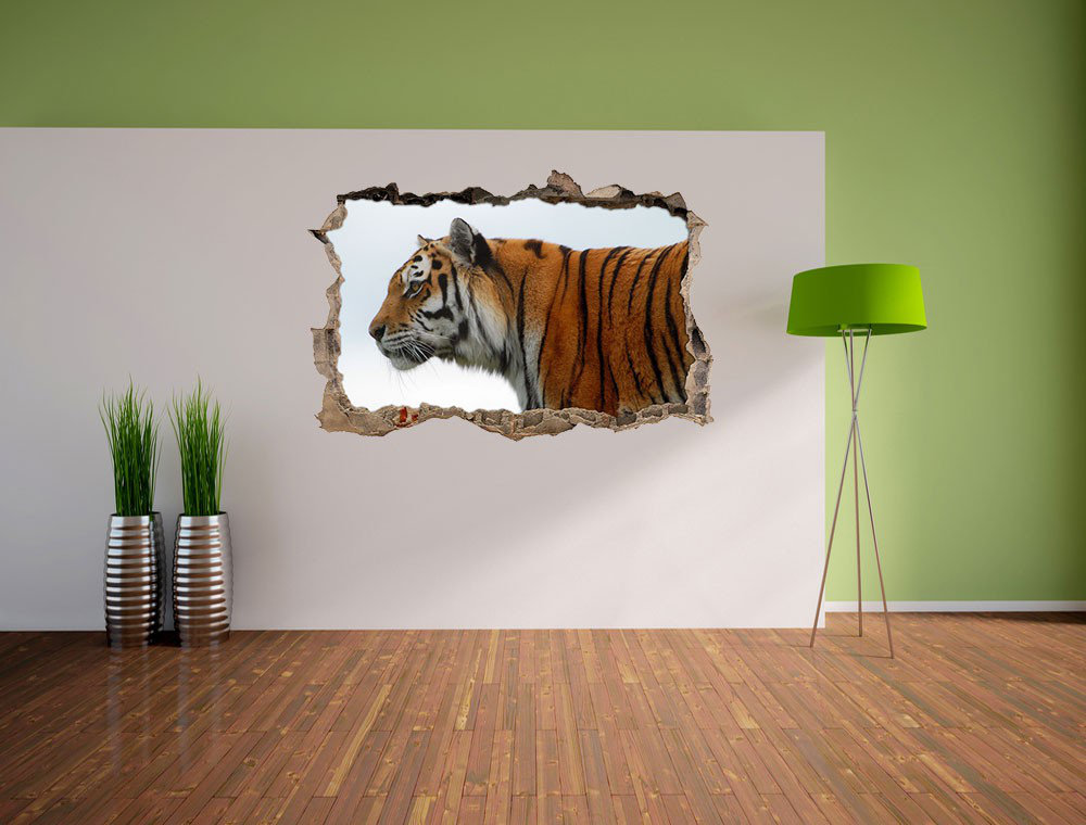 Prächtiger Tiger auf weißem Hintergrund Wandsticker