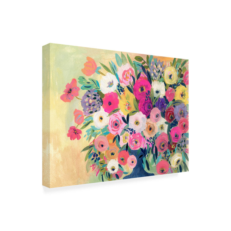 Art mural sur toile tendue - "Wallroom Blooms" de Suzanne Allard pour décoration de salon, de chambre à coucher ou de bureau - 14 x 19