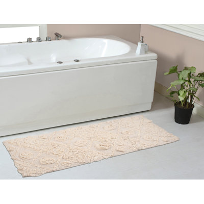 Schoenberger Floral Design Cotton Bath Rug