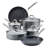 Circulon Elementum Hard Anodized Nonstick Cookware Pots And Pans Set, 10 Piece, Gray