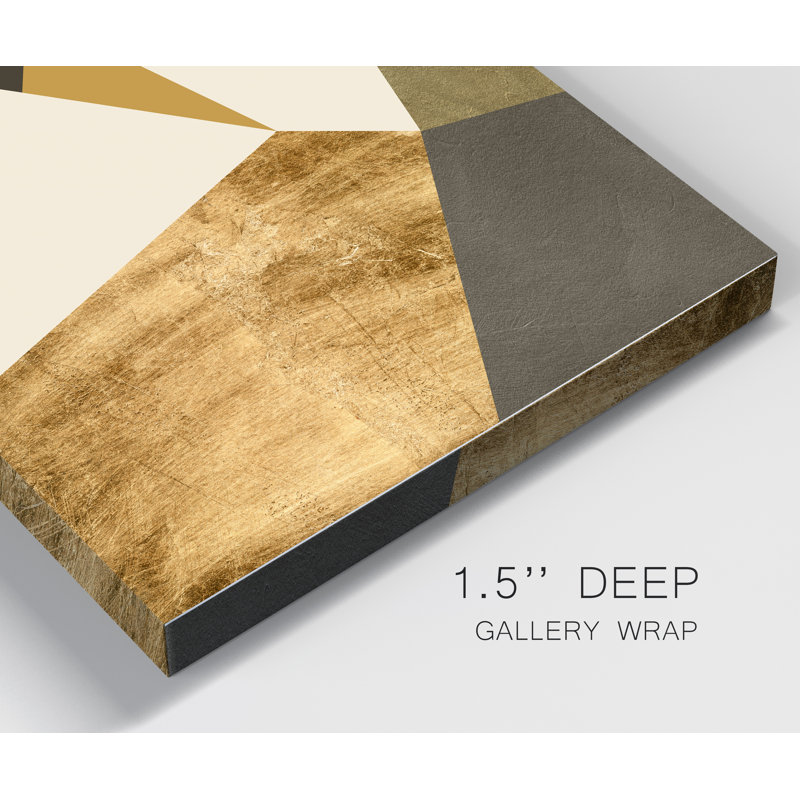 «Gold and Gray Exploration IX», reproduction d'art sur toile, H 36 po x l 24 po x P 1 po