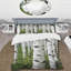 Ensemble de housse de couette en microfibre / polyester White Green Birch Tree Whispers Bedding-1082611807