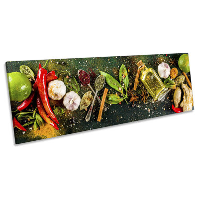 Herbs Spices Modern Kitchen - Wrapped Canvas Panoramic Print