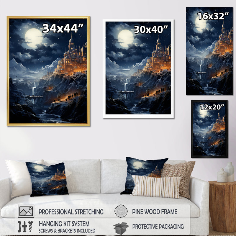 Décoration murale Bethléem Starlight Christianisme I - Christianisme, H 32 po x l 16 po x P 1 po, Cadre flottant noir