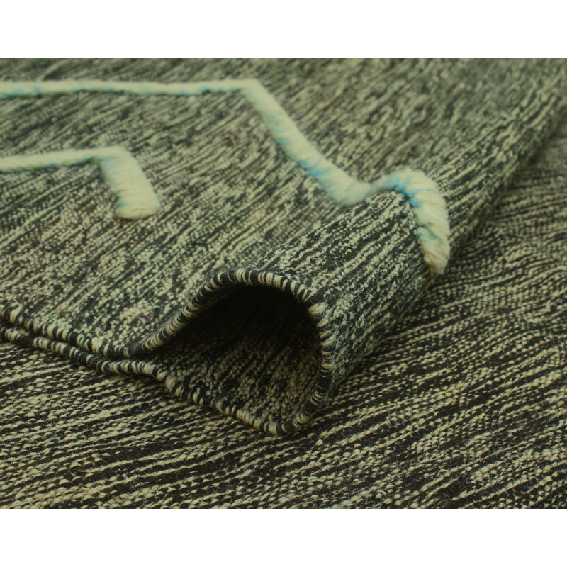 Tapis gris anthracite High-Low Kilim Gabar