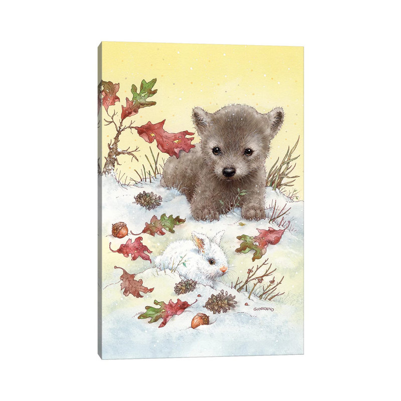 «Baby Wolf» par Giordano Studios - peinture sur toile tendue, H 26 po x l 18 po x 1,5 po