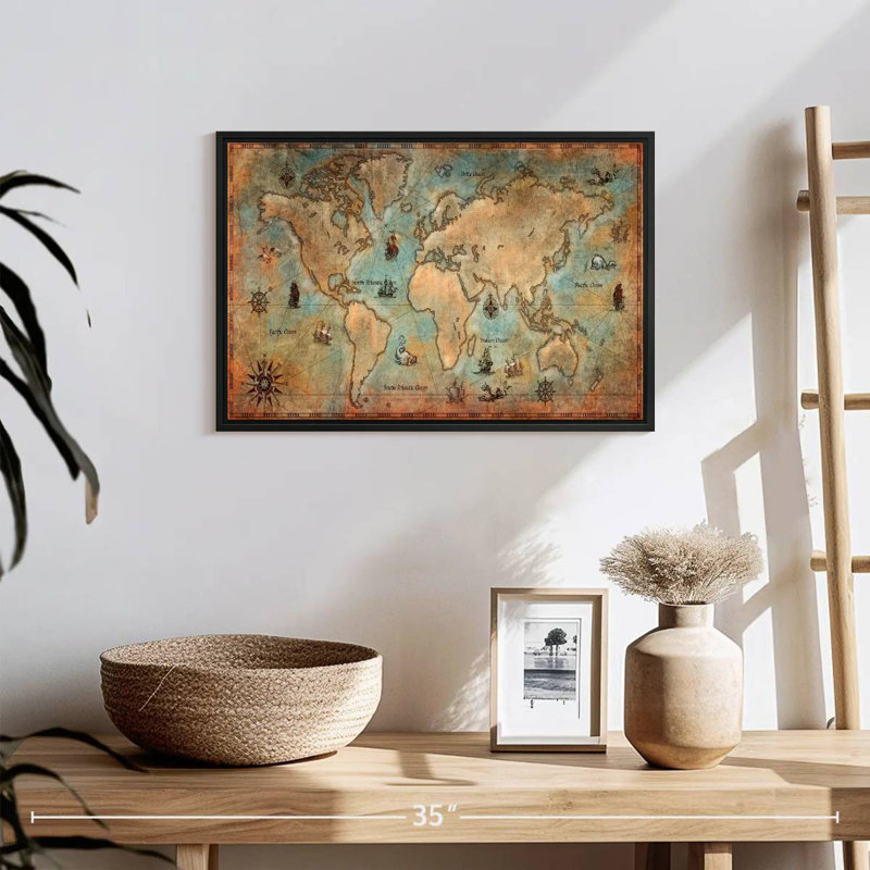 Carte du monde Aliaz, H 13 po x l 19 po