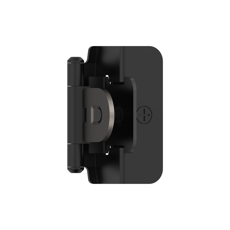 Charnière d'armoire noire démontable double 1/2 po (13 mm) - 1 paire, Noir mat