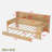 Multifunctional Wooden Daybed With Storage Shelves, Study Desk And Trundle-1583809759-1583809758