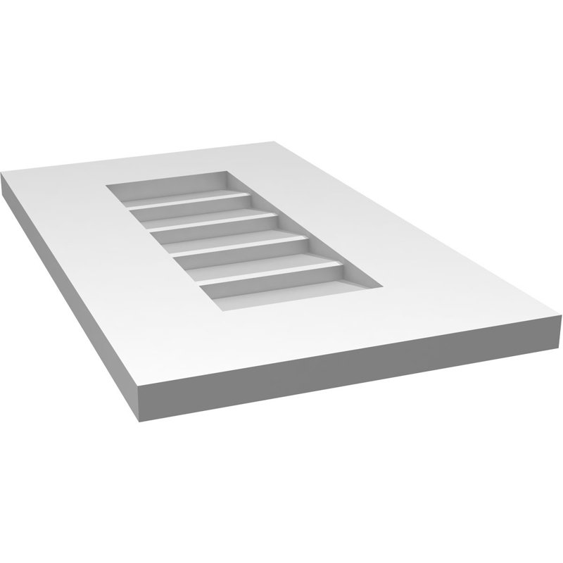 Vent à pignon rectangulaire en uréthane non-fonctionnel, H 20 po x l 12 po x P 1 po
