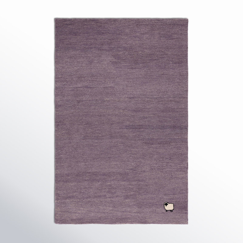 Roxy Solid Color Hand Woven Hand Tufted Wool/Cotton Area Rug in Purple, Rectangle 8' x 10'