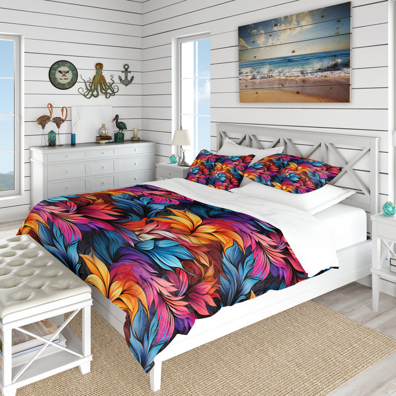 Tropical Mirage Vi Tropical Pattern Duvet Cover, King Duvet Cover + 2 King Shams