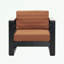 Chaise d'extérieur avec accoudoirs et coussin moelleux-853074235