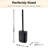 Oval Black Toilet Brush And Holder Set-121430774