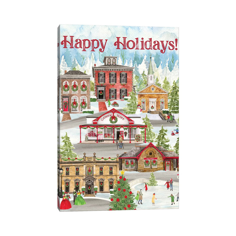 Christmas Village Portrait II by Tara Reed - Wrapped Canvas Print, 101.6 cm H x 66.04 cm W x 3.175 cm D