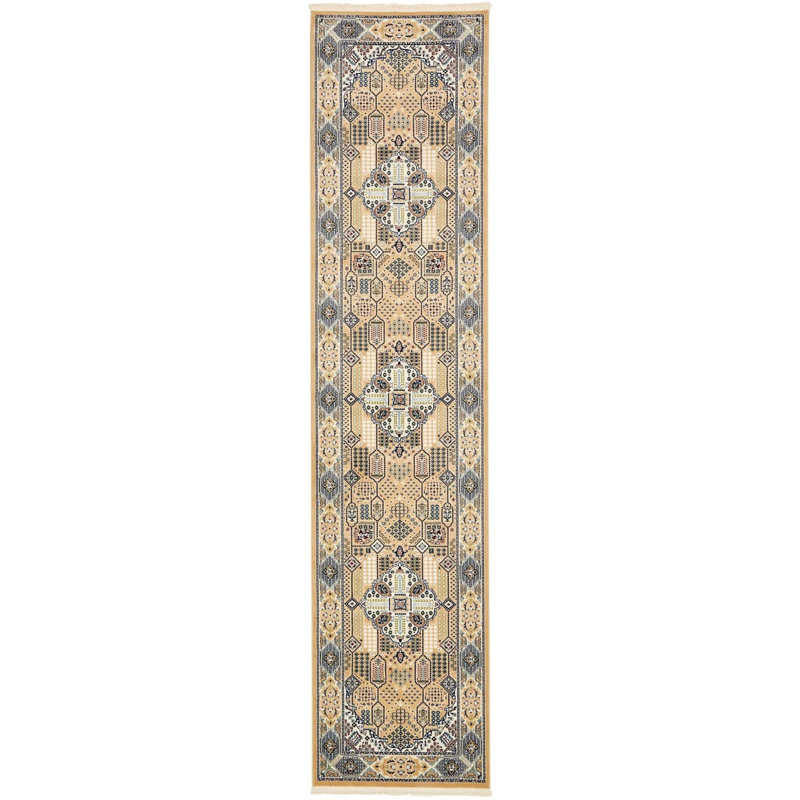 Tapis oriental kaki Kelayeh, Tapis de couloir 3 pi x 13 pi
